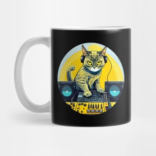 Cool Cat DJ EDM Dance Gift - Splash 90s - DJ Cat Mug